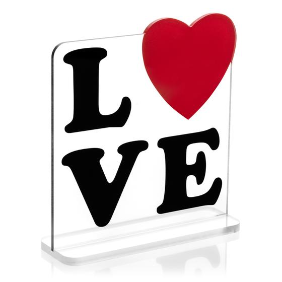 Decorative stand "LOVE" made of transparent PLEXIGLAS®.