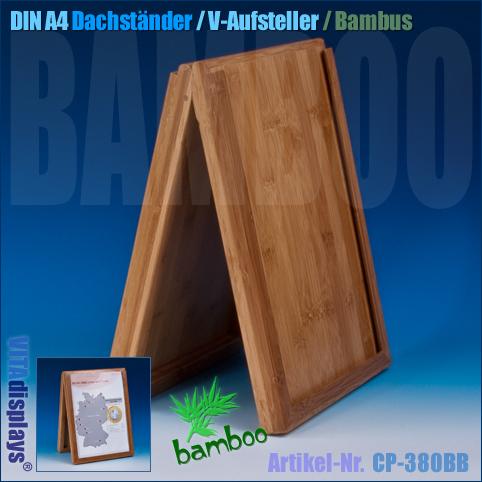 DIN A4 Dachständer / V-Aufsteller Bambus