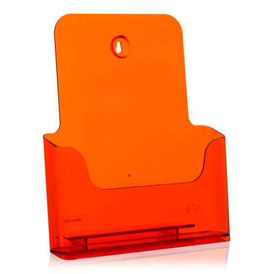 DIN A4 Prospekthalter / neon-orange