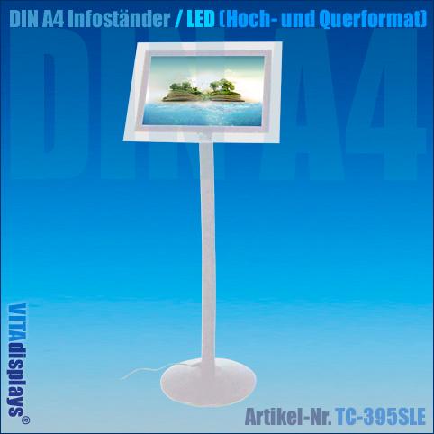 Information stand LED DIN A4 silver (portrait and landscape format)