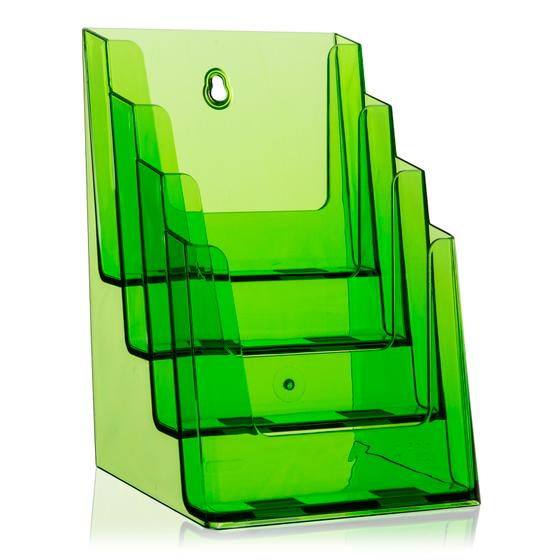 DIN A5 table top brochure holder (4 pcs.) neon green