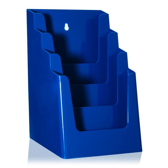DIN A5 brochure rack / 4 racks / blue