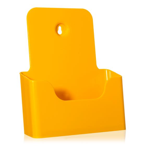 DIN A5 table leaflet stand as flyer stand in sunshine yellow