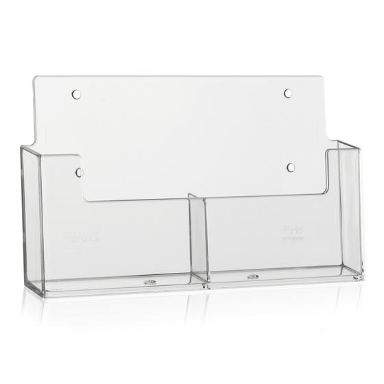 DIN A6 brochure holder / 2 trays / wall mounting