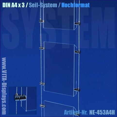 DIN A4 Seil-System / 3 Fächer (Hochformat)