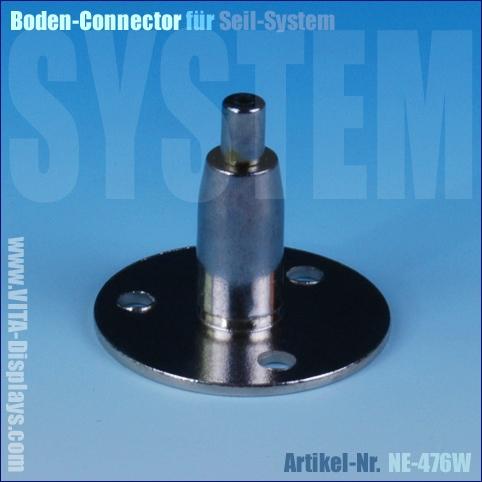 Floor connector for wire-rope system