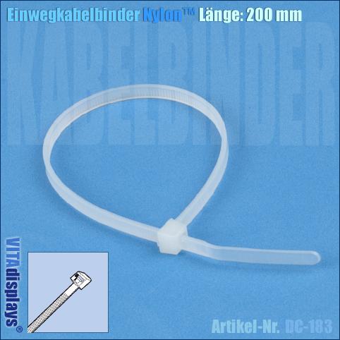 Einweg-Kabelbinder / Länge: 200 mm