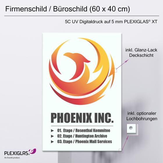 Company sign (40x60cm) PLEXIGLAS® 5 mm + gloss lacquer