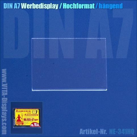 DIN A7 Werbe-Display / hängend / quer (OL)