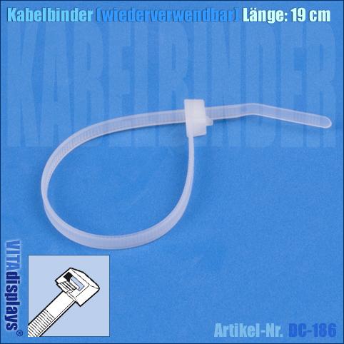 Kabelbinder wiederverwendbar / Länge: 190 mm