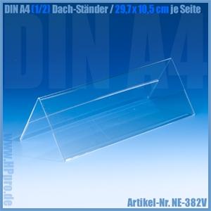DIN A4 (1/2) Roof Stand / V-Support made of PLEXIGLAS®