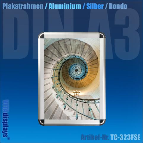 Poster frame aluminium DIN A3 silver (Rondo, 32 mm)