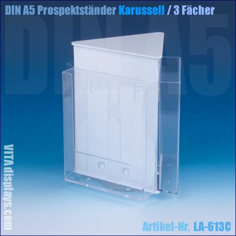 DIN A5 brochure stand rotating column, rotatable (3 trays)