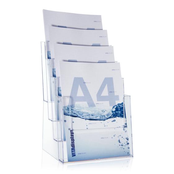 Brochure stand DIN A4 with 4 shelves
