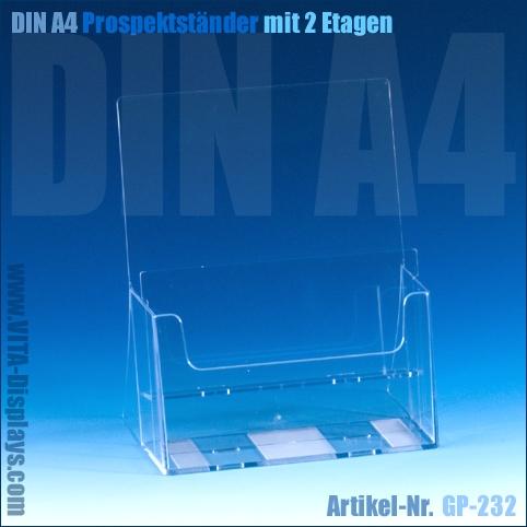 DIN A4 brochure stand / 2 shelves (GP)