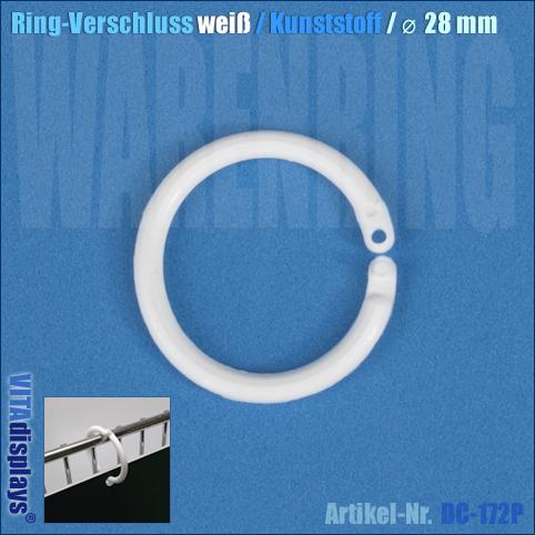 Ring-Verschluss weiß / Kunststoff