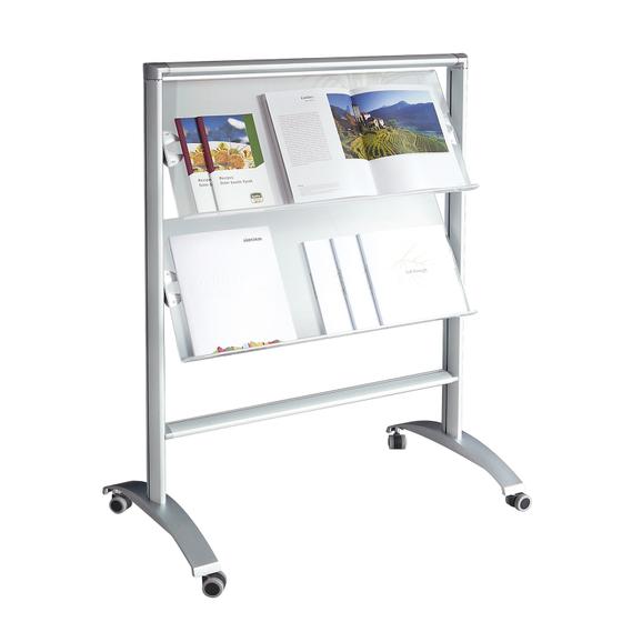 RACK mobile brochure stand with six A4 trays