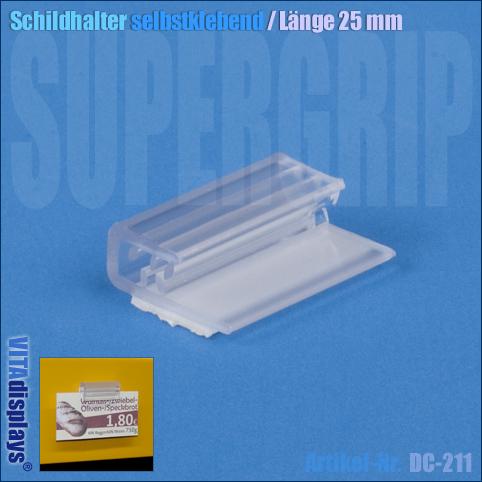 Sign holder self-adhesive / length: 25 mm