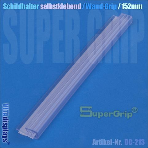Schildhalter selbstklebend / Wand-Grip / Länge: 152 mm