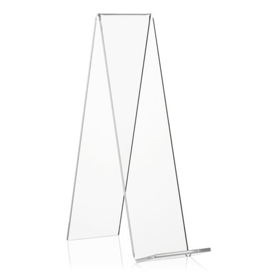 Bookend as inclined stand for books (50mm x 200mm) made of PLEXIGLAS®.