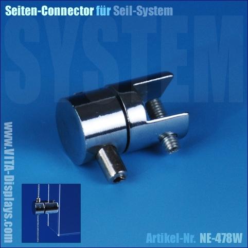 Side connector for wire rope system
