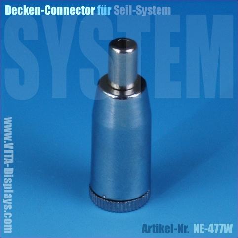 Ceiling connector for wire-rope system