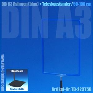 A3 frame (blue) + telescopic stand 50-100cm