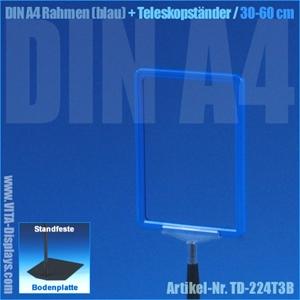 A4 frame (blue) + telescopic stand 30-60cm