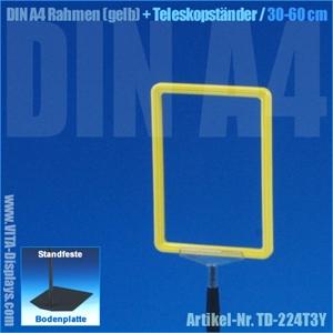 A4 frame (yellow) + telescopic stand 30-60cm