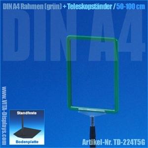 A4 frame (green) + telescopic stand 50-100cm