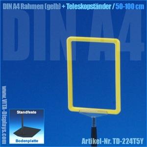 A4 frame (yellow) + telescopic stand 50-100cm