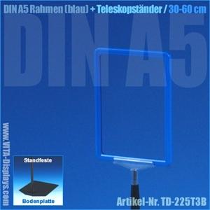 A5 frame (blue) + telescopic stand 30-60cm