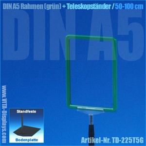 A5 frame (green) + telescopic stand 50-100cm