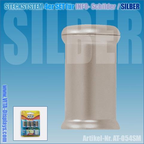 Stecksystem MIDI-4 für Info-Schilder / SILBER