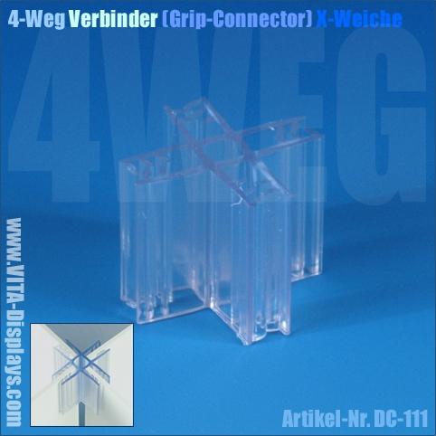 4-Weg Verbinder (Grip-Connector) X-Weiche