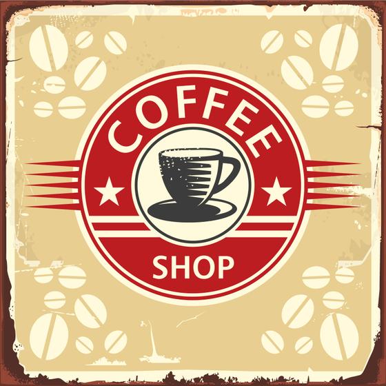 Vintage coffee house magnet "Coffee" - for barista + coffee lovers