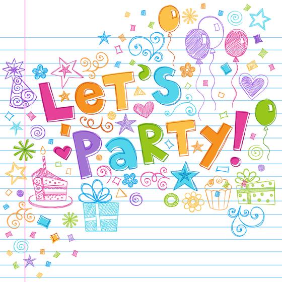 Whiteboard / fridge magnet "let's Party" - the party magnet