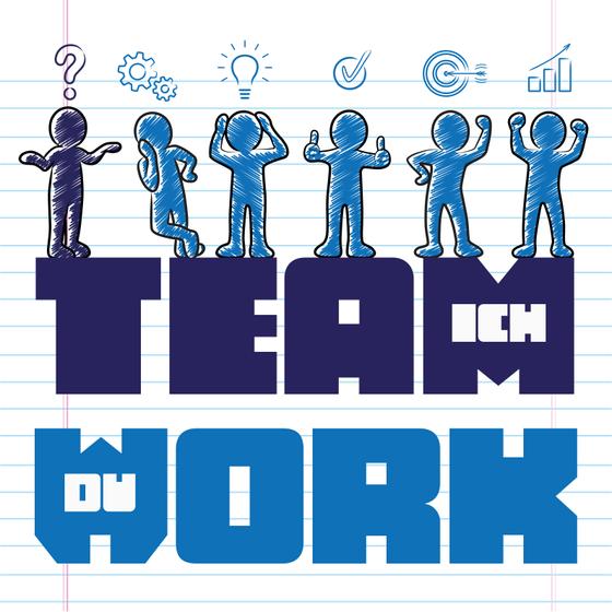 Whiteboard-Magnet "Ich Team Du Work" – Teamwork Magneten für alle