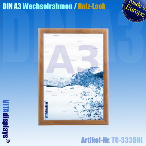 DIN A3 clip-on frame with wood-look effect