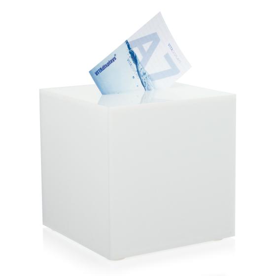 Raffle Box - Promotional Box made of original PLEXIGLAS® (25x25 cm) white