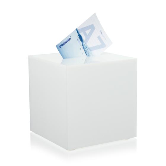 Losbox - Aktionsbox aus original PLEXIGLAS® (20x20 cm) weiß