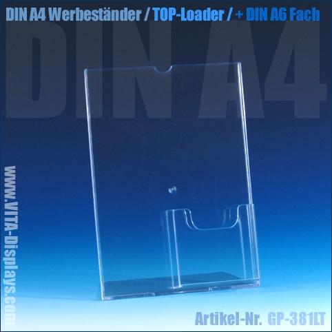 DIN A4 stand-up (top loader) + DL / A6 tray