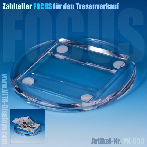 Zahlteller / Cash-Tray FOCUS aus Acrylglas
