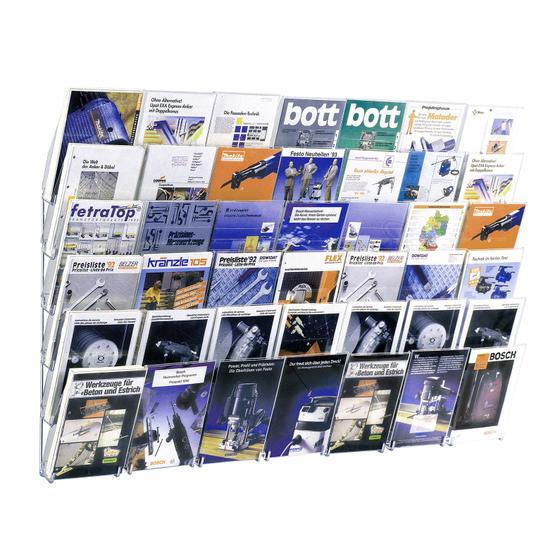 Wandmagazin / Zeitschriftenhalter mit 6 DIN A4 Etagen