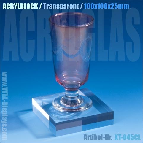 Acrylblock / transparent (100x100x25mm)
