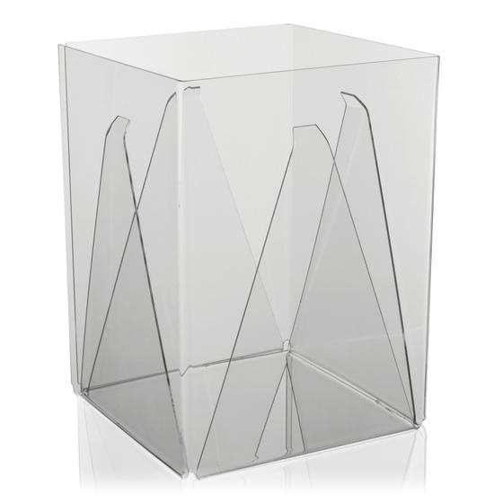 DIN A4 Viereck-Ständer aus glasklarem PLEXIGLAS – vierseitiger Werbeaufsteller und Menükartenhalter für die Theke