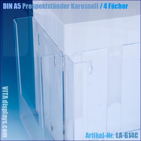 DIN A5 Prospektständer Drehsäule, drehbar (4 Fächer)