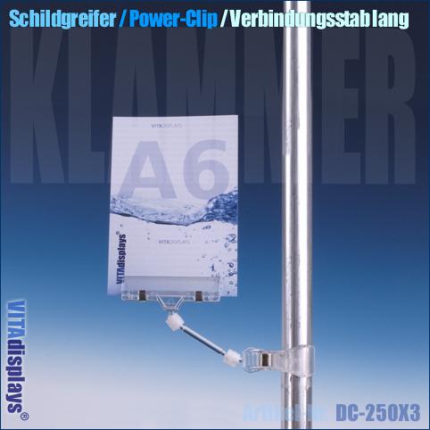Schildgreifer / Power-Clip / Verbindungsstab lang