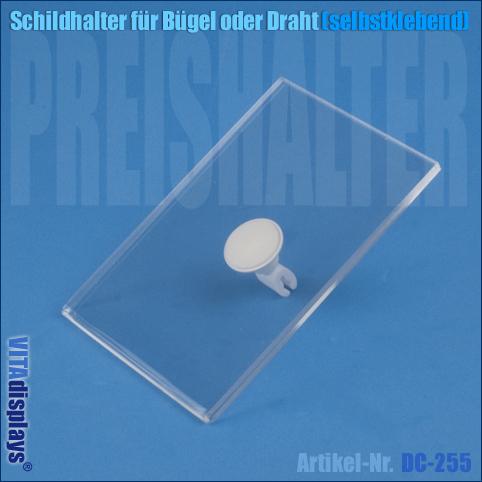 Schildhalter Klebepunkt mit schwenkbarem Kugellager / Drahtstecker