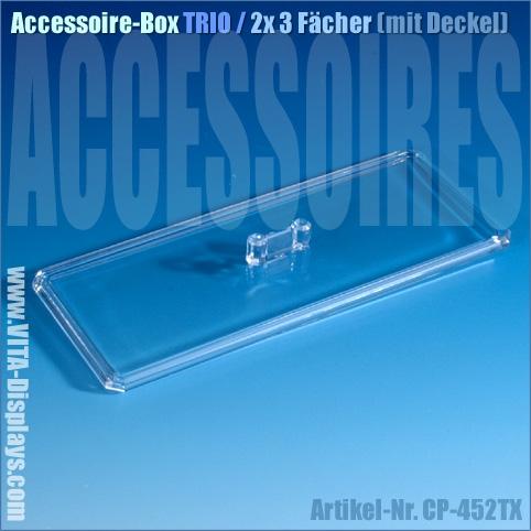 Accessoire-Box TRIO / 2x 3 Fächer (mit Deckel)
